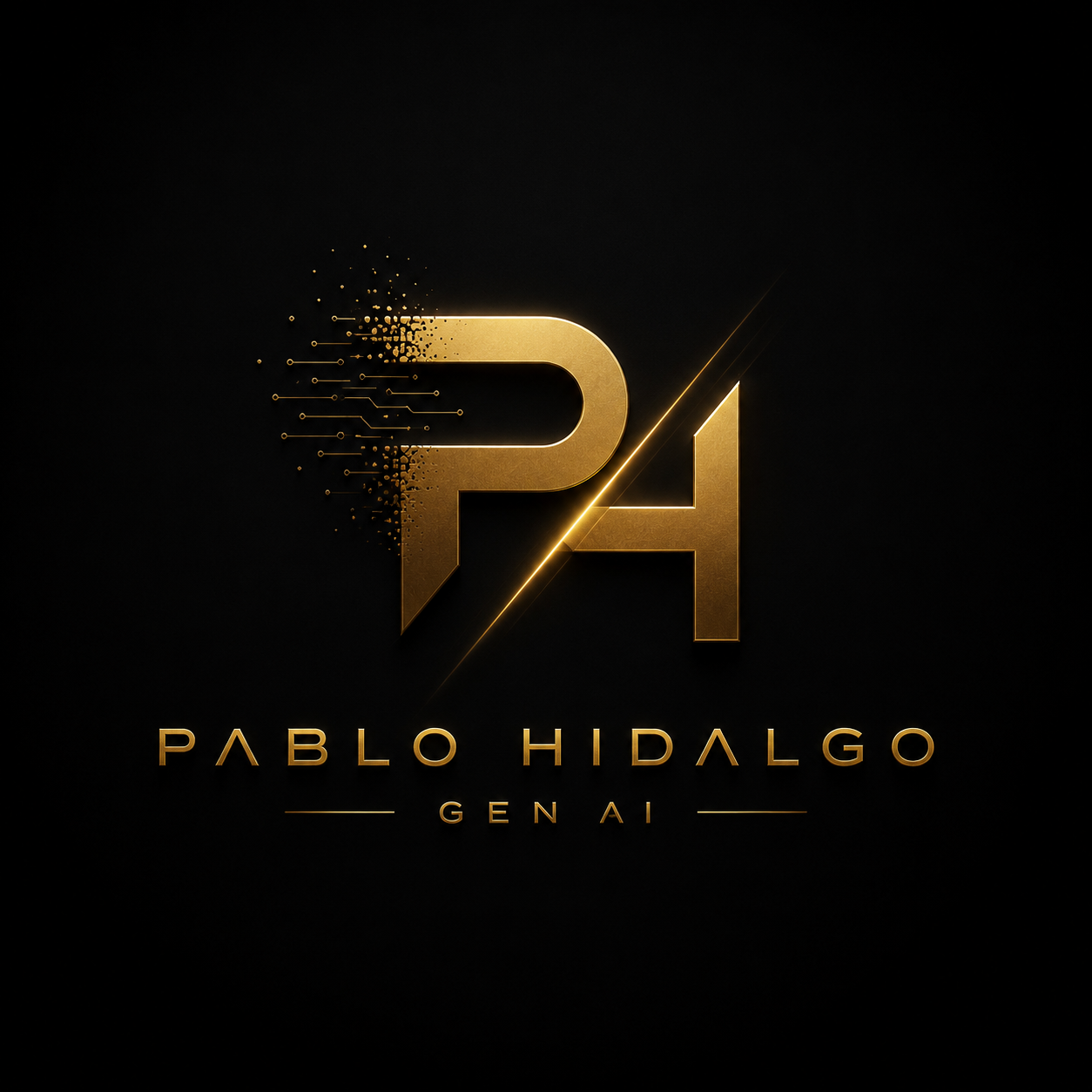 Logo dorado Pablo Hidalgo Gen AI